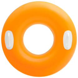 Надувной круг INTEX 76см "Глянцевый" с ручками, оранжевый, от 8 лет 59258