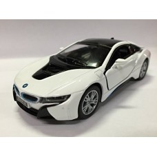 Машинка металлическая Kinsmart 1:36 BMW i8 в обвесе KT5379W инерционная, цвет Белый