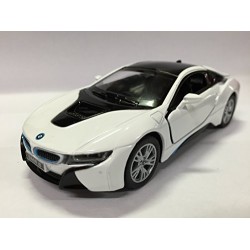 Машинка металлическая Kinsmart 1:36 BMW i8 в обвесе KT5379W инерционная, цвет Белый