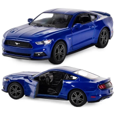 Масштабная модель Ford Mustang GT 2015 Kinsmart 1:38, инерционный механизм, KT5386W Синяя