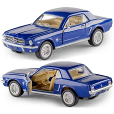 Машинка металлическая Kinsmart 1:36 Ford Mustang инерционная, двери открываются KT5351W / Синий