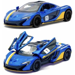 Машинка металлическая Kinsmart 1:36 McLaren P1 инерционная, KT5393WF синяя с принтом