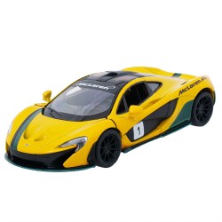 Машинка металлическая Kinsmart 1:36 McLaren P1 инерционная, KT5393WF Желтая с принтом