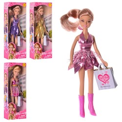 Лялька DEFA 8220 в нарядному платті і зі стильною сумочкою в коробці 9-24,5-4см