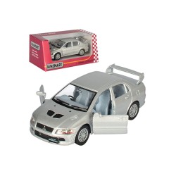 Машинка металлическая Kinsmart 1:36 "Mitsubishi Lancer Evolution VII" KT5052W инерционная, дверь открывается / Серебристый