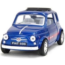 Машинка металлическая Kinsmart 1:24 Fiat 500 1957 инерционная, двери открываются, синяя, KT5004W