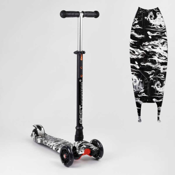 Самокат A 25771 /779-1512 "Best Scooter" 4 колеса PU, СВІТЛО, трубка керма алюмінієва, d передніх коліс = 12 см, d задніх коліс = 8 см, в коробці