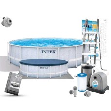 Intex Басейн каркасний 26746 488х122см (5 678 л/год, драбина, тент, підстилка), об'єм - 19156 л
