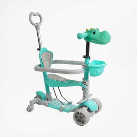 Самокат 5в1 P-67303 (1) Best Scooter, з ДОП. КОЛЕСАМИ, захисний бампер, PU колеса зі світлом