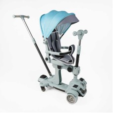 Самокат 5в1 "Skyper" BL-61020 (4) колеса PU125х40мм зі світлом, з капюшоном, поворотне сидіння, з ДОП. КОЛЕСАМИ, захисний бампер, в коробці