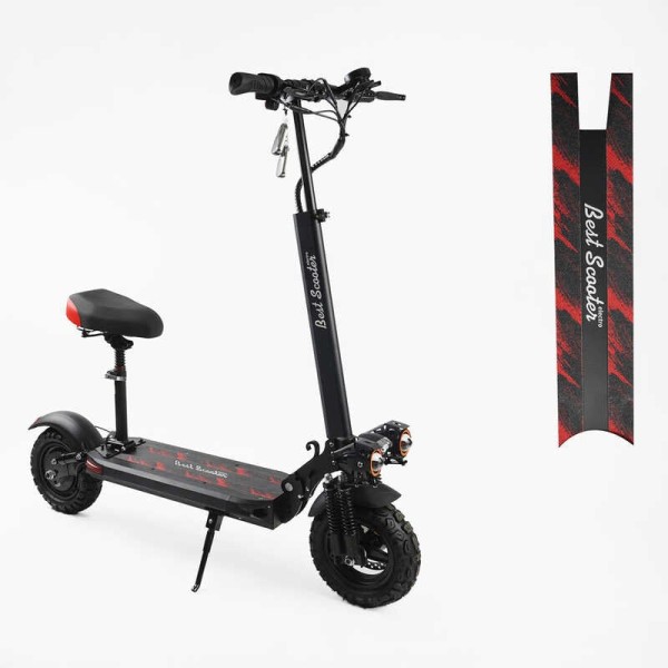 Електричний самокат BS-80632 Best Scooter з сидінням (1) двигун 1200W, акумулятор літієвий 48V18Ah, колеса надувні 11’’, в коробці