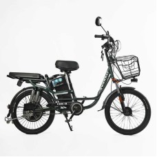 Електровелосипед Corso «Shadow» 22" дюймів SH-8036-9 / C-31 !!!!! (1) ЗЕЛЕНИЙ, рама сталева, двигун 500W, акум. 48V20AH, корзина, покришки 22*1.95