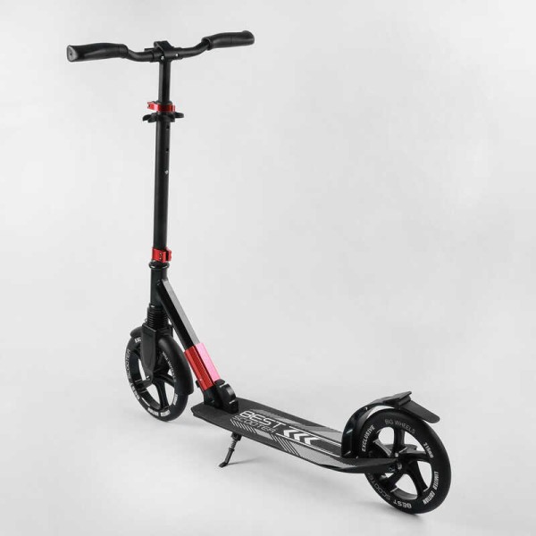 Самокат алюминиевый "Best Scooter" 11391 (2) колеса PU, d переднего колеса - 230мм, d заднего колеса - 215мм, 1 амортизатор передний, в коробке