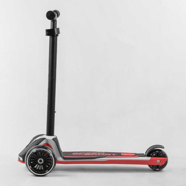 Самокат трехколесный Best Scooter HW-00505 MAXI (6) съемный алюминиевый руль, передние колеса PU 120х45мм. заднее 80х50мм, со светом, в коробке