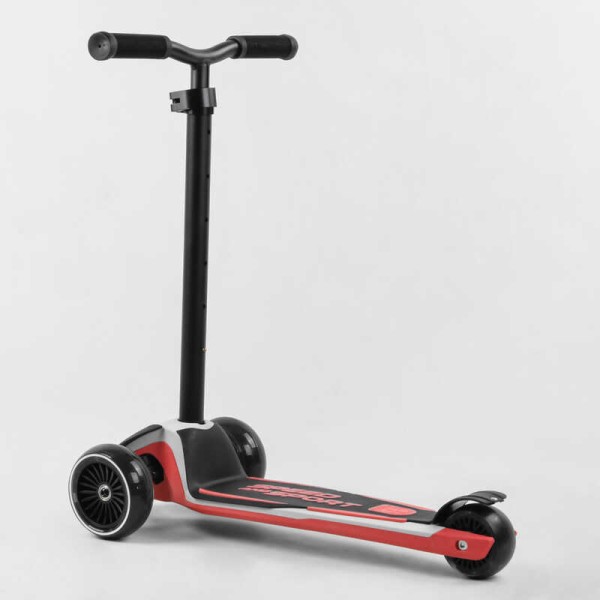 Самокат трехколесный Best Scooter HW-00505 MAXI (6) съемный алюминиевый руль, передние колеса PU 120х45мм. заднее 80х50мм, со светом, в коробке