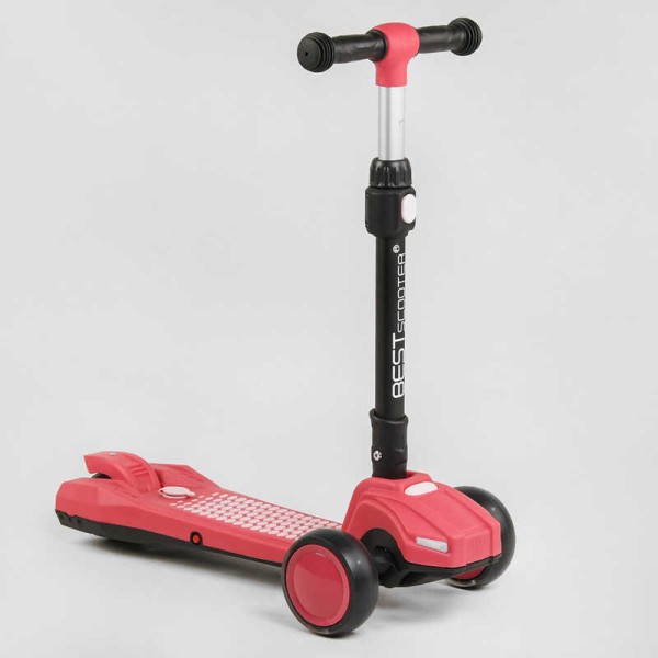 Самокат трехколесный LT-11746 Best Scooter с парогенератором (6) складной руль, ЗВУК МАШИНЫ, ДЫМ, СВЕТ, пластмассовый, колеса PU 120х35мм, в коробке