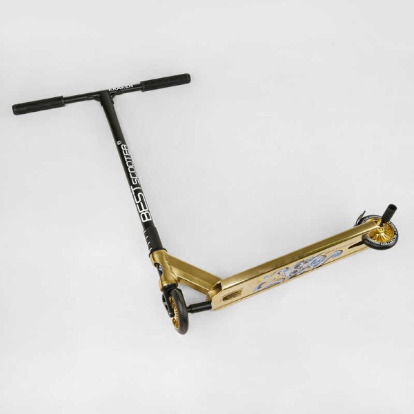 Самокат трюковий KR-93091 Best Scooter (4) Kraken HIC-система, ПЕГИ, алюмінієвий диск та дека, АНОДОВАНИЙ, колеса PU 110 мм, ширина керма 58 см