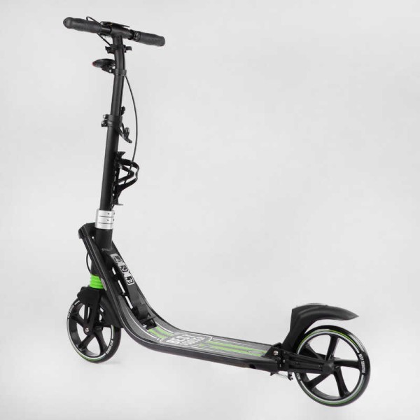 Самокат двухколесный "Best Scooter" L-22066 (2) ФАРА, колеса PU 200мм, 2 амортизатора, зажим руля, ручной тормоз, в коробке