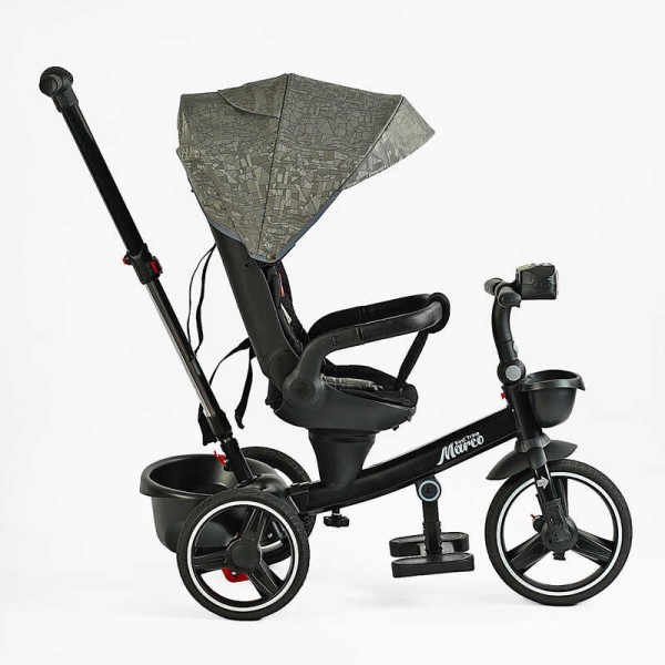 Велосипед 9155/318-82 BestTrike "Marco" поворотне сидіння, складне кермо, колеса з прогумованим PU, кошик, телескопічна ручка, фара музична