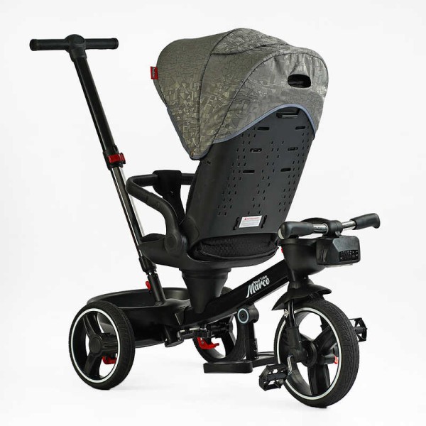 Велосипед 9155/318-82 BestTrike "Marco" поворотне сидіння, складне кермо, колеса з прогумованим PU, кошик, телескопічна ручка, фара музична
