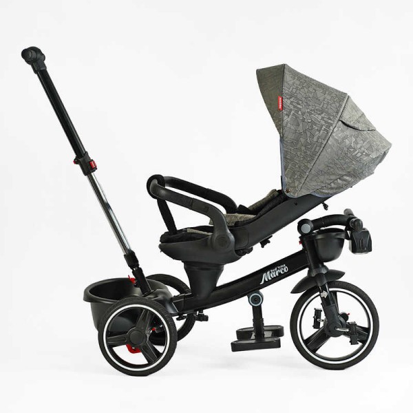 Велосипед 9155/318-82 BestTrike "Marco" поворотне сидіння, складне кермо, колеса з прогумованим PU, кошик, телескопічна ручка, фара музична