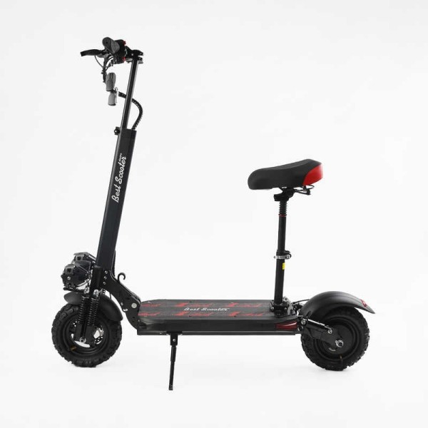 Електричний самокат BS-80632 Best Scooter з сидінням (1) двигун 1200W, акумулятор літієвий 48V18Ah, колеса надувні 11’’, в коробці