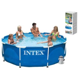 Intex Басейн каркасний 28202 NP об'єм: 4485л, розмір:305х76см, фільтр-насос 1250л/год, мережа 220-240В, вік 6+ років