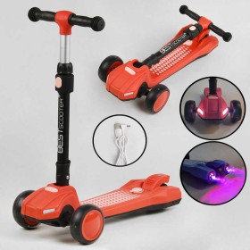Самокат трехколесный LT-12857 Best Scooter с парогенератором (6) складной руль, ЗВУК МАШИНЫ, ДЫМ, СВЕТ, пластмассовый, колеса PU 120х35мм, в коробке