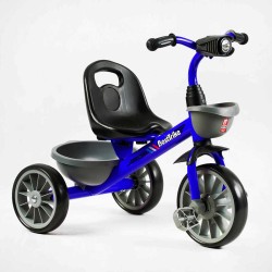 Велосипед 3-х колісний BS-12530 "Best Trike" колеса EVA переднє 12", заднє 10", сталева рама, фара з музикою та світлом, 1 пісня українською та 2 англійською, 2 кошики, в коробці