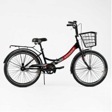 Велосипед складний Corso 24'' Advance AD-24400 + КОШИК, одношвидкісний, складна сталева рама 14'', корзина
