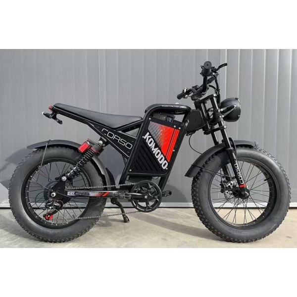 Електрофетбайк Corso Komodo KM-77790, 20" колеса, мотор 1000W, акумулятор 48V/18Ah, до 50 км/год, гідравлічні гальма, Shimano