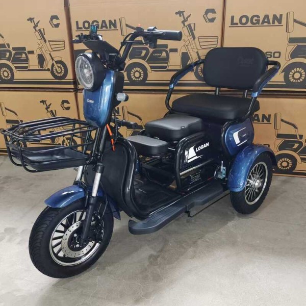 Електричний трицикл Corso «Logan» LN-812003 (1) + 1 ЯЩИК АКУМ, двигун 1200W, акумулятор 72V/23Ah, колеса 300-10, в коробці