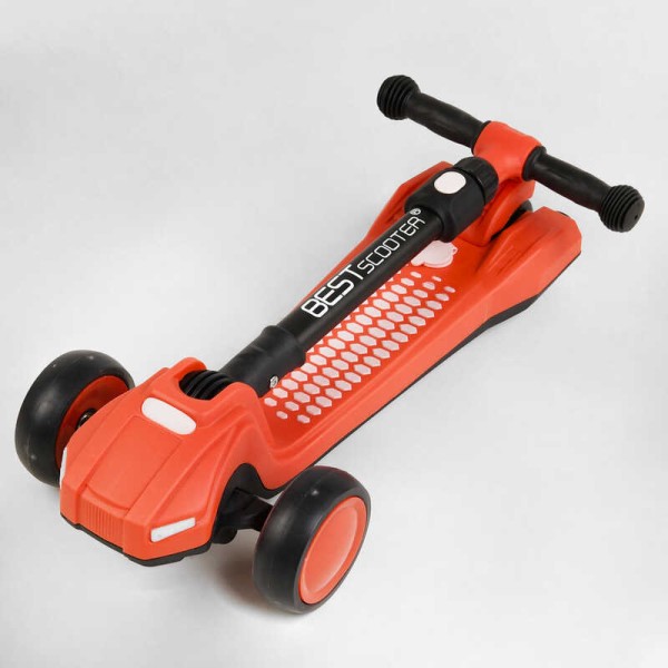 Самокат трехколесный LT-12857 Best Scooter с парогенератором (6) складной руль, ЗВУК МАШИНЫ, ДЫМ, СВЕТ, пластмассовый, колеса PU 120х35мм, в коробке