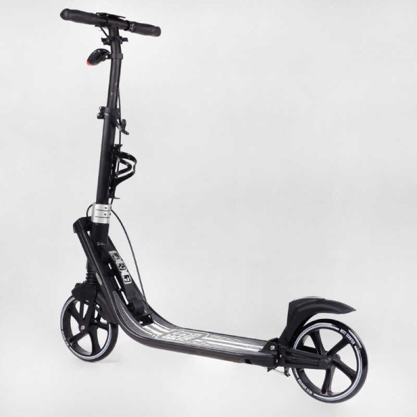 Самокат двухколесный "Best Scooter" L-36375 (2) ФАРА, колеса PU 200мм, 2 амортизатора, зажим руля, ручной тормоз, в коробке