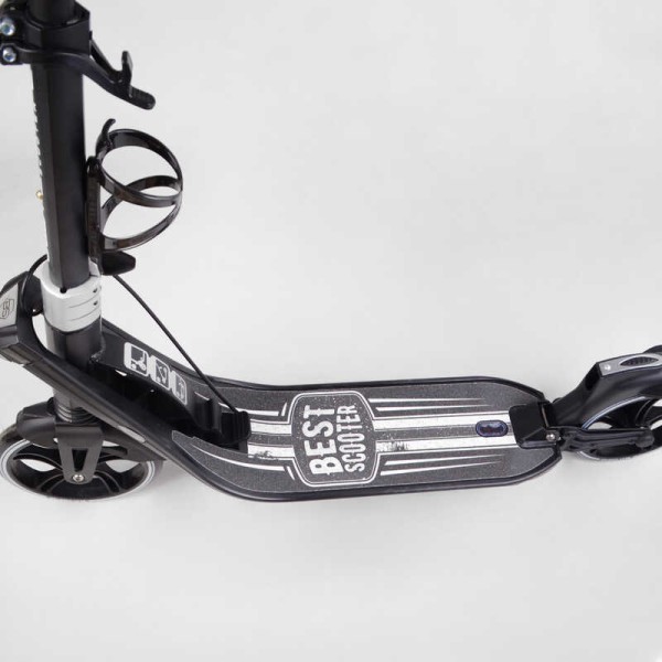 Самокат двухколесный "Best Scooter" L-36375 (2) ФАРА, колеса PU 200мм, 2 амортизатора, зажим руля, ручной тормоз, в коробке
