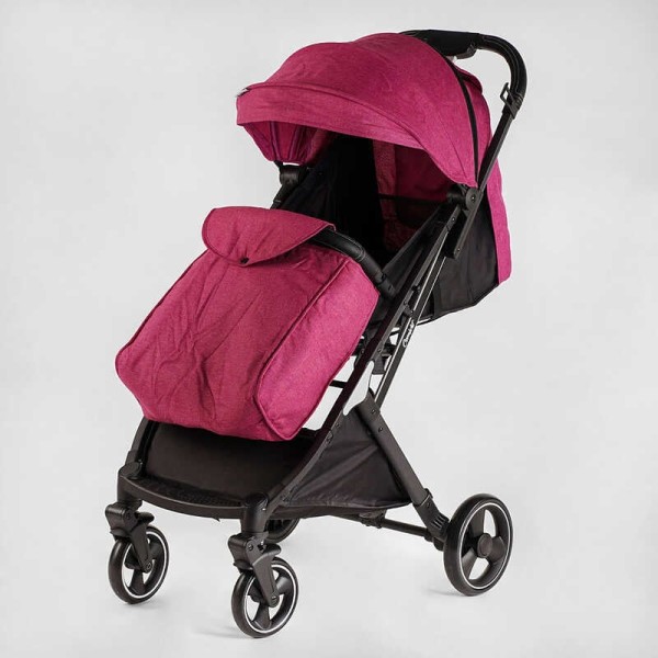 Візок прогулянковий дитячий "JOY" Comfort L-20115 колір РОЖЕВИЙ, рама сталь з алюмінієм, футкавер, підсклянник, телескопічна ручка
