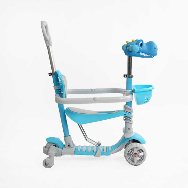 Самокат 5в1 P-92401 (1) Best Scooter, з ДОП. КОЛЕСАМИ, захисний бампер, PU колеса зі світлом