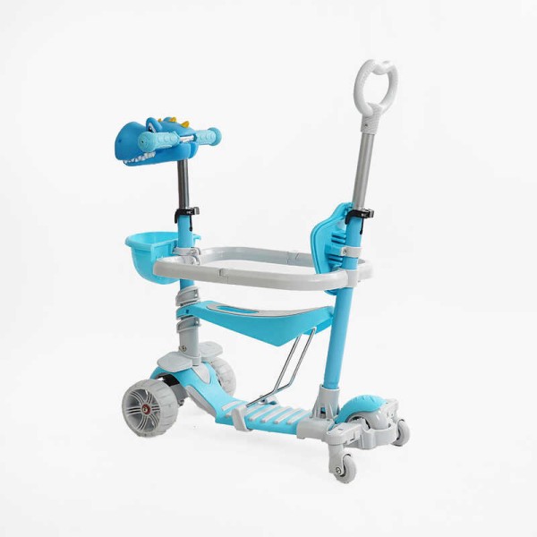 Самокат 5в1 P-92401 (1) Best Scooter, з ДОП. КОЛЕСАМИ, захисний бампер, PU колеса зі світлом