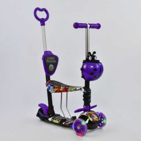 Самокат 5в1 13400 (1) Best Scooter, АБСТРАКЦИЯ, PU колеса, ПОДСВЕТКА  КОЛЕС, в коробке