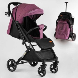 Візок прогулянковий дитячий "JOY" Comfort L-30201 колір ФІОЛЕТОВИЙ, рама сталь з алюмінієм, футкавер, підсклянник, телескопічна ручка