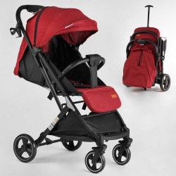 Візок прогулянковий дитячий "JOY" Comfort L-52304 колір ЧЕРВОНИЙ, рама сталь з алюмінієм, футкавер, підсклянник, телескопічна ручка