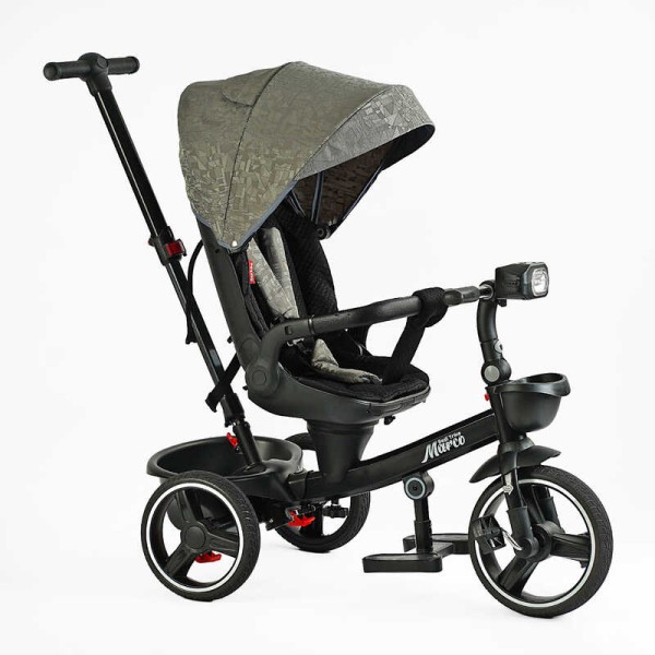 Велосипед 9155/318-82 BestTrike "Marco" поворотне сидіння, складне кермо, колеса з прогумованим PU, кошик, телескопічна ручка, фара музична