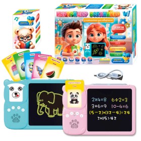 Картридер Всезнайко 94930 WToys, 2 кольори, ОЗВ.  УКР.  М., вбуд. акум., кол. LCD - дошка, діаг.- 8 д., стилус, 122 двост. к, 18 тем