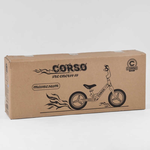 Велобег Corso 22709 (1) колеса 12" надувные, магниевая рама, магниевый руль, в коробке