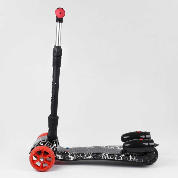 Самокат "Best Scooter" MAXI" 80542 с парогенератором (4) МУЗЫКА, ДЫМ, ТУРБИНЫ, пластмассовый, колеса PU 120х40мм, складной алюминиевый руль, в коробке