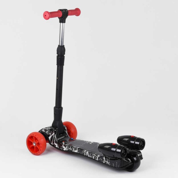 Самокат "Best Scooter" MAXI" 80542 с парогенератором (4) МУЗЫКА, ДЫМ, ТУРБИНЫ, пластмассовый, колеса PU 120х40мм, складной алюминиевый руль, в коробке