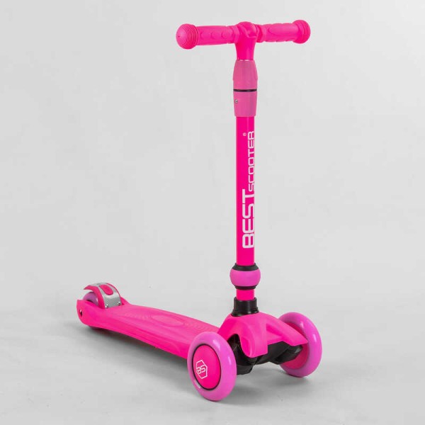 Самокат-велобег 3в1 трехколесный BS-23180 (4) Best Scooter, 3 колеса PU со светом, сидение, амортизаторы, родительская ручка