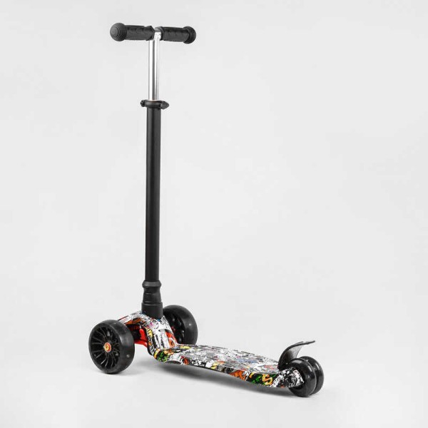 Самокат трехколесный MAXI S - 11405 (1) Best Scooter, съемный руль, колеса PU со светом, переднее 130х25 мм, задние сдвоенные 80х45 мм, в коробке