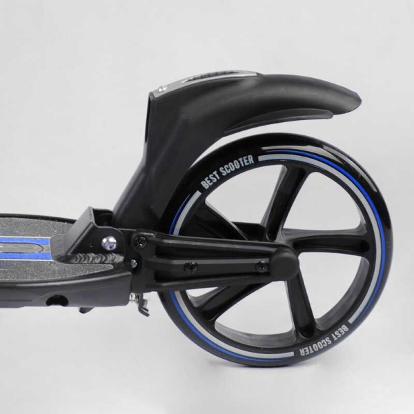 Самокат двухколесный "Best Scooter" L-50267 (2) ФАРА, колеса PU 200мм, 2 амортизатора, зажим руля, ручной тормоз, в коробке