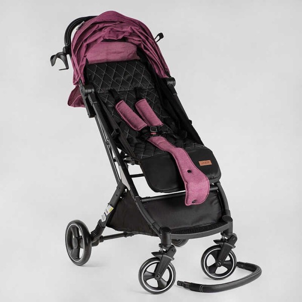Візок прогулянковий дитячий "JOY" Comfort L-30201 колір ФІОЛЕТОВИЙ, рама сталь з алюмінієм, футкавер, підсклянник, телескопічна ручка